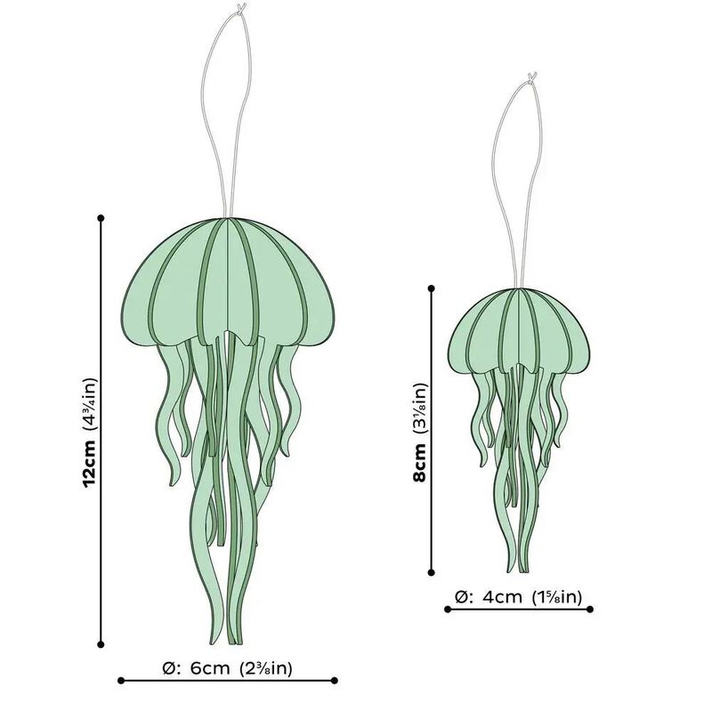 Lovi 3D Puzzle Decor Jellyfish 12cm Mint Green image number 1